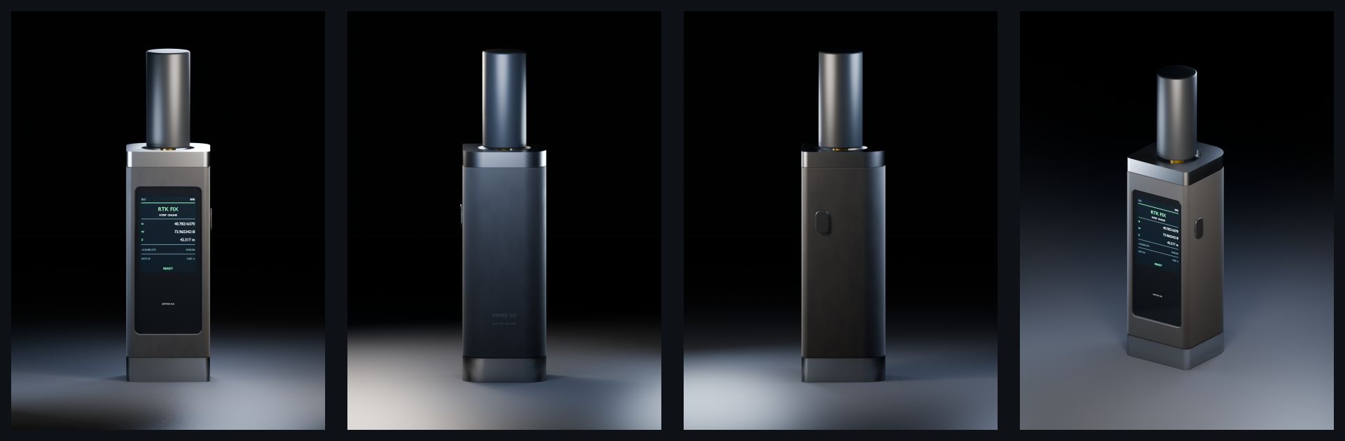 Dipper Go from four sides: front, side, back, and three-quarter (concept render)